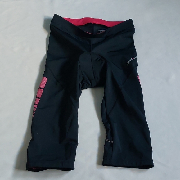 Santic Pants - Womens Juniors  Black and Pink Cycling Shorts Si,e 2XL